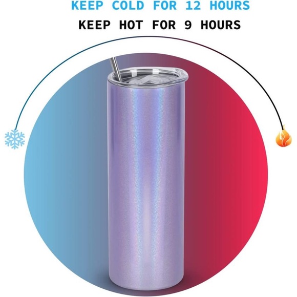 20 Oz Sublimation Glitter Tumbler Stainless Steel Bottle - Picture 1 of 3